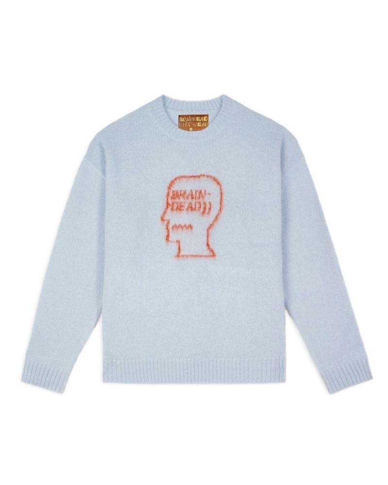 Blue Brain Dead Superfuzz Logohead Crewneck Sweater | AU 2540396-LI