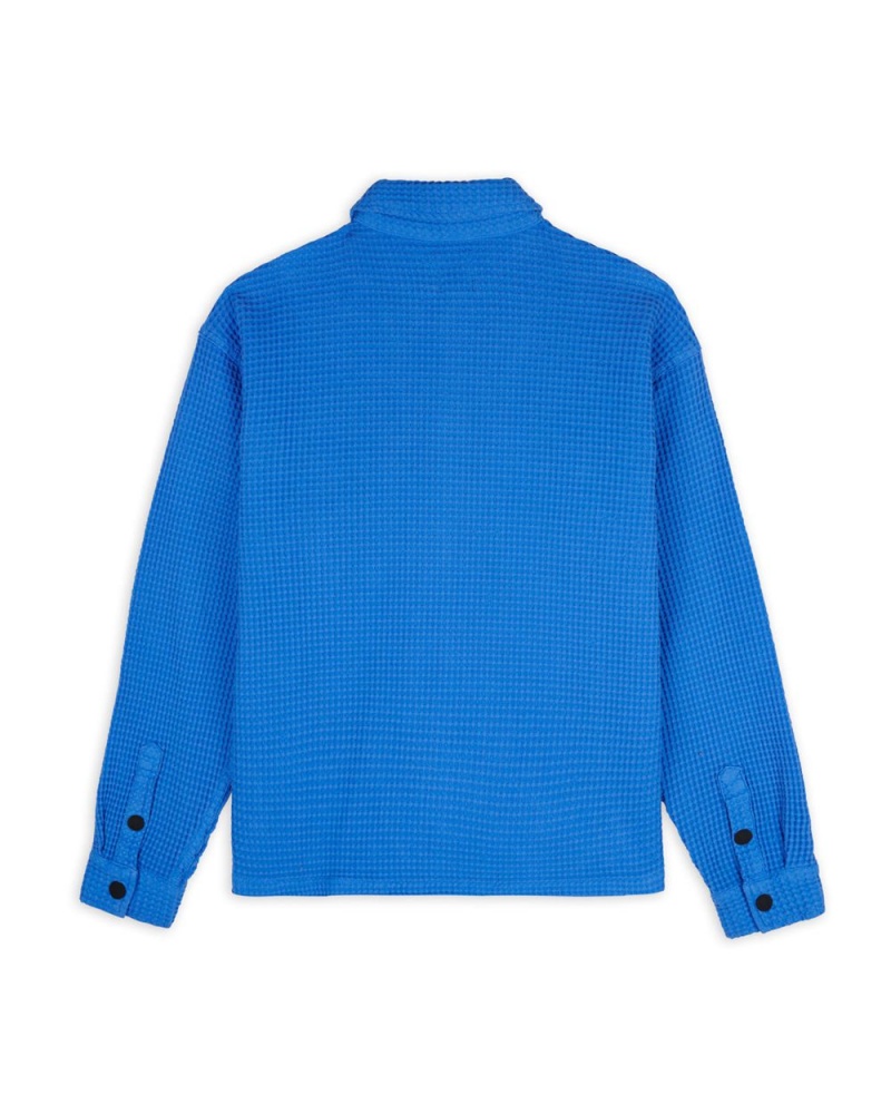 Blue Brain Dead Waffle Snap Front Shirt | AU 8135769-DH