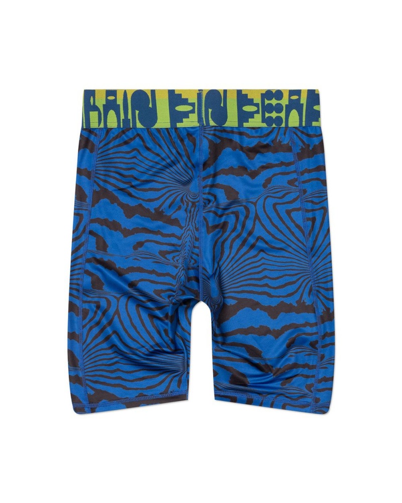 Blue Brain Dead Warped Zebra Cycle Shorts | AU 5273891-GO