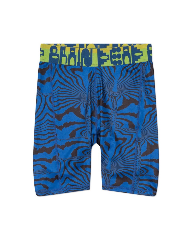 Blue Brain Dead Warped Zebra Cycle Shorts | AU 5273891-GO