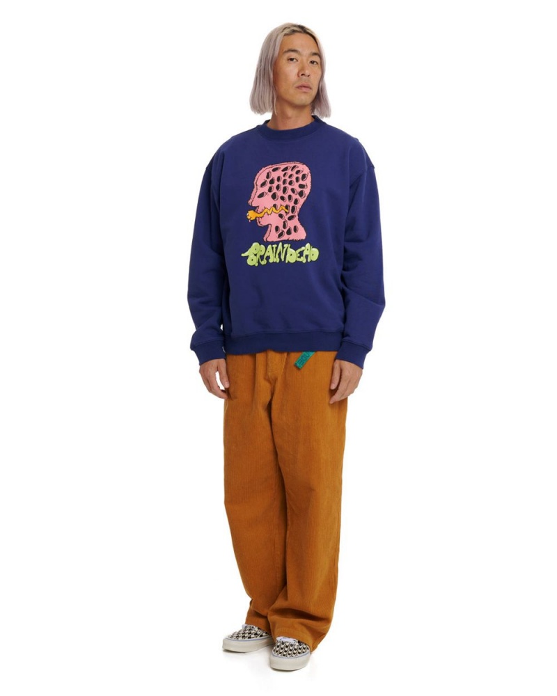 Blue Brain Dead Worm Hole Crewneck Sweatshirt | AU 2985630-CP