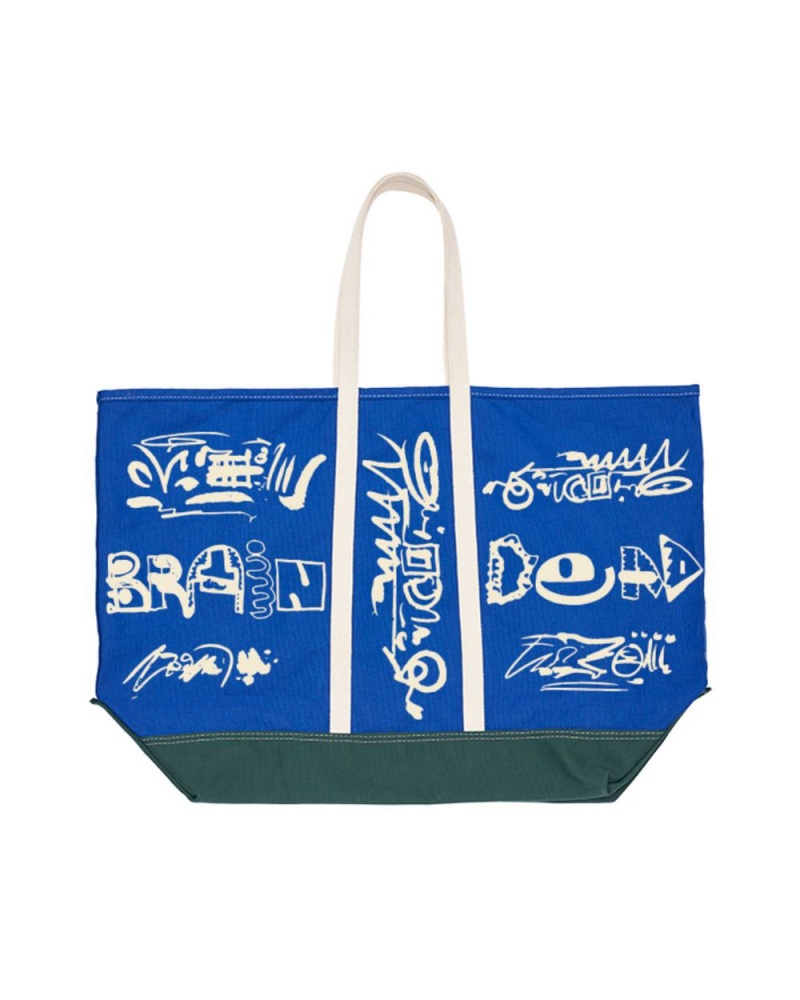 Blue Brain Dead X Steele Large Canvas Tote Bag | AU 1792436-SW