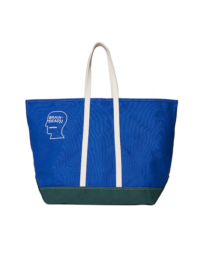 Blue Brain Dead X Steele Large Canvas Tote Bag | AU 1792436-SW