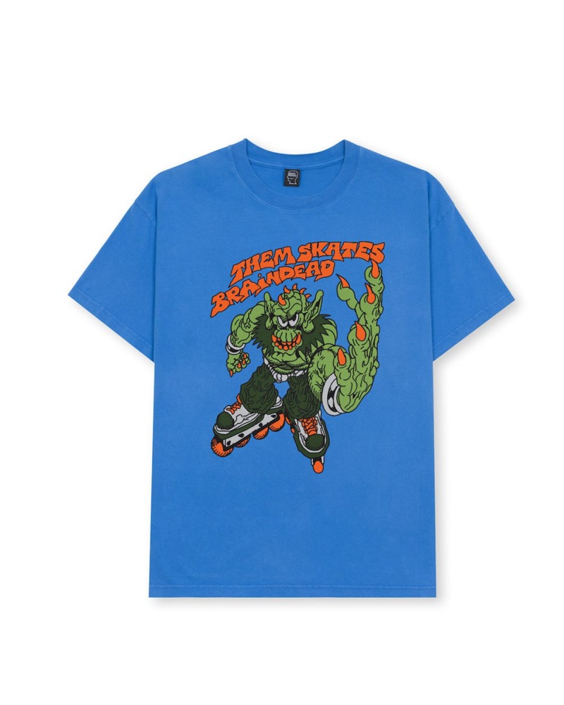 Blue Brain Dead X Them Skates Kogan Goblin Skate T-Shirt | AU 6215034-FE