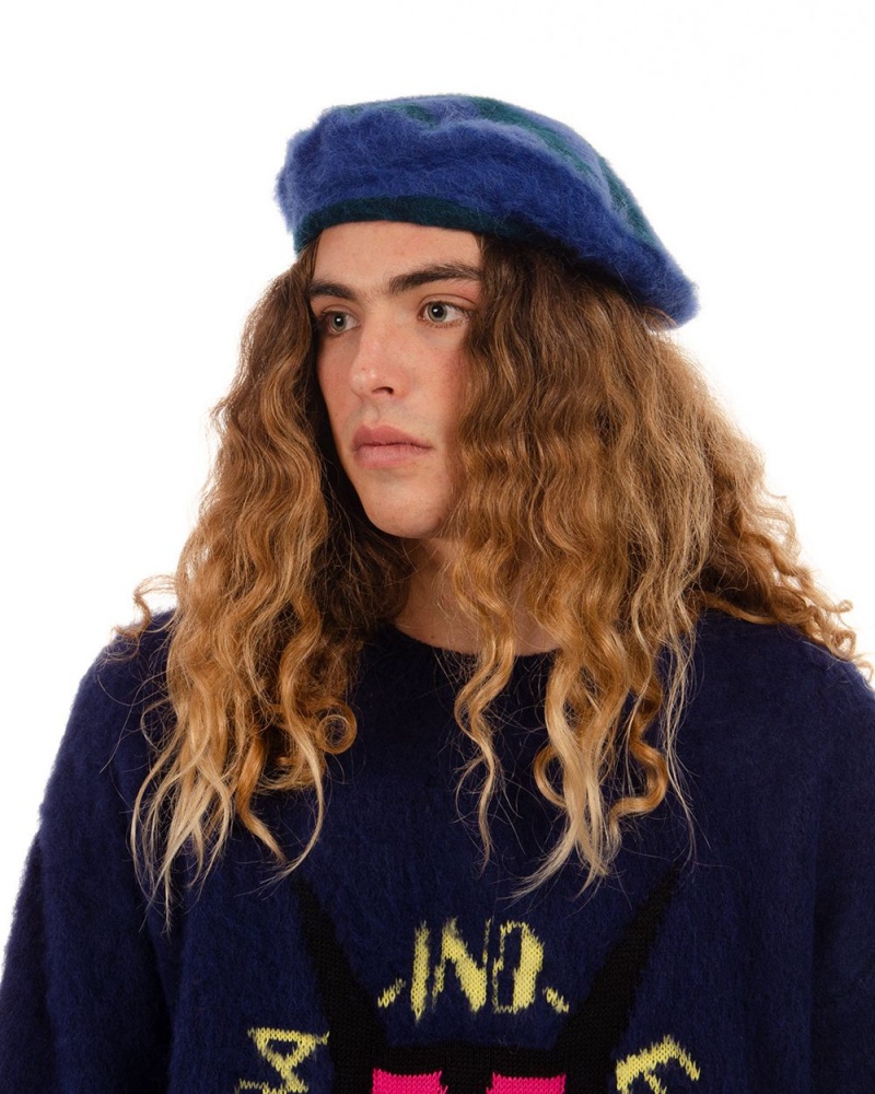 Blue Turquoise Brain Dead Scratch Beret Hat | AU 5283460-AI