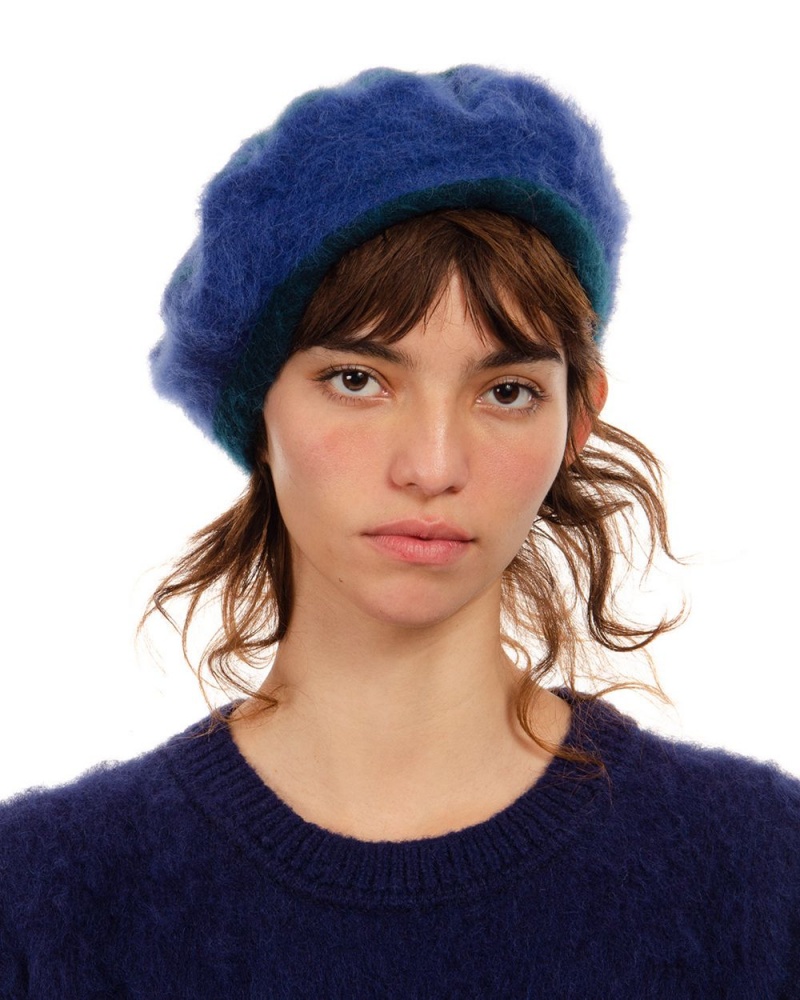 Blue Turquoise Brain Dead Scratch Beret Hat | AU 5283460-AI