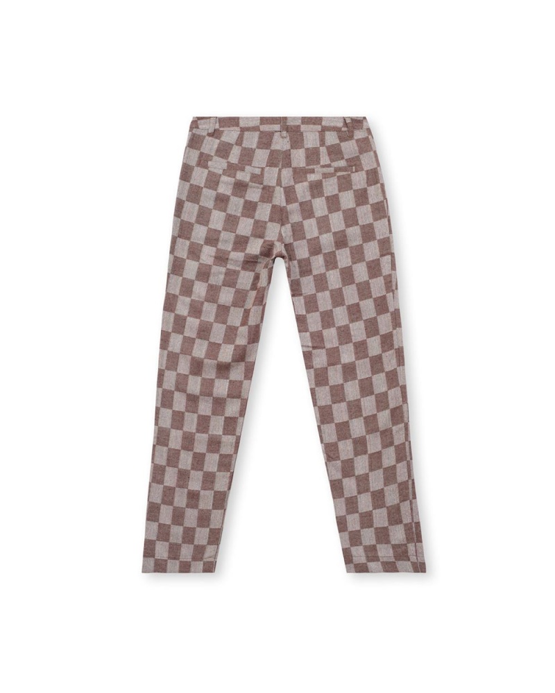 Brown Brain Dead Checkered Pleated Pant | AU 5027689-LX