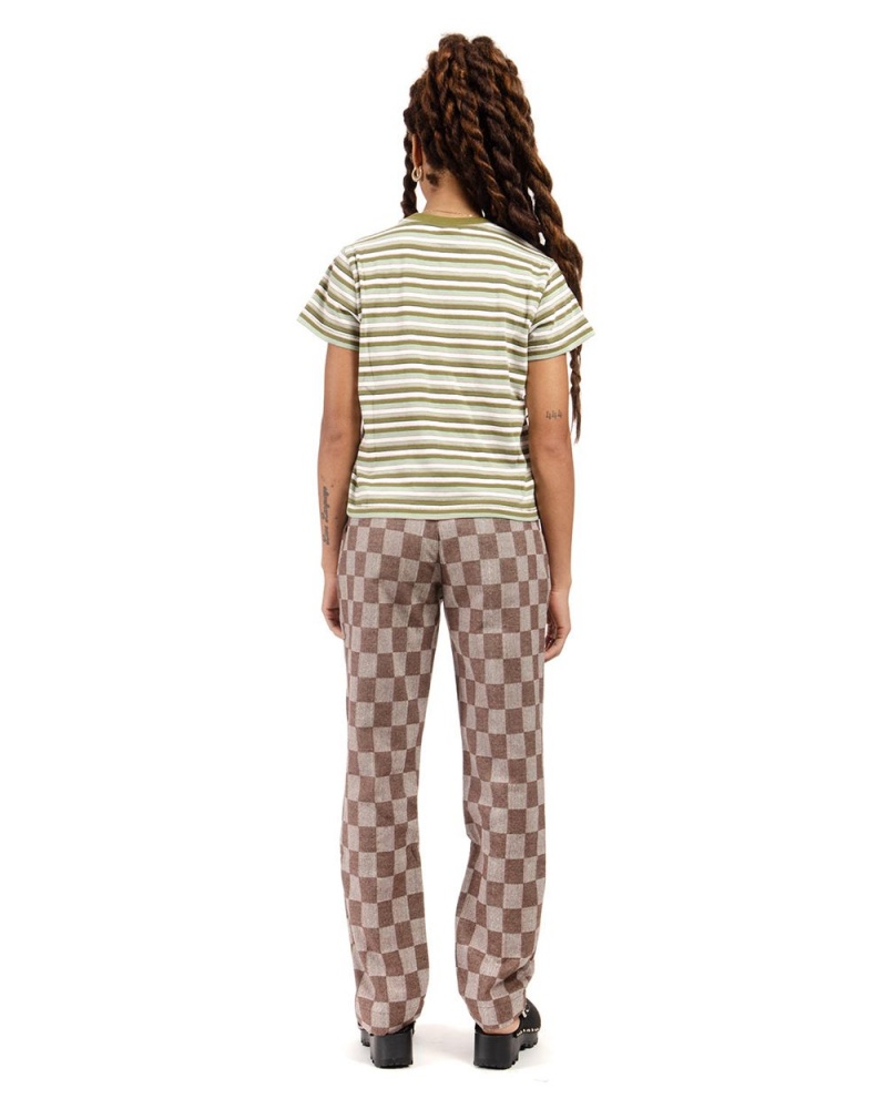 Brown Brain Dead Checkered Pleated Pant | AU 5027689-LX