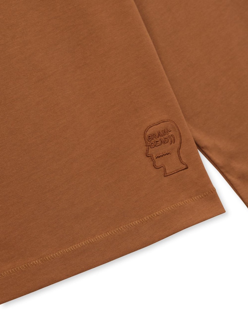 Brown Brain Dead Easy Long Sleeve T-Shirt | AU 4687921-RA