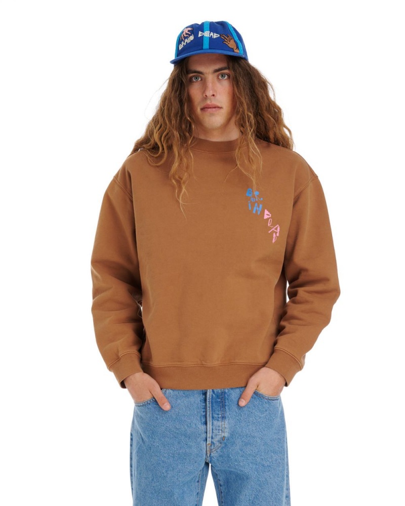 Brown Brain Dead Et Crewneck Sweatshirt | AU 7459381-LX