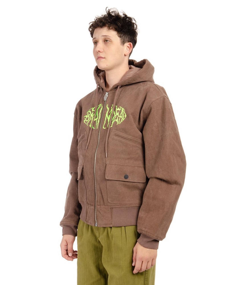 Brown Brain Dead Headbanger Hooded Field Jacket | AU 4256089-NF