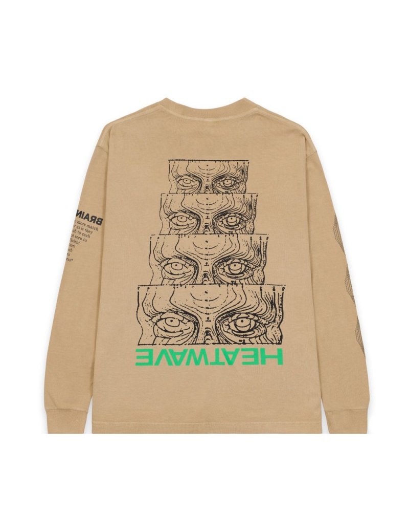 Brown Brain Dead Heatwave Long Sleeve T-Shirt | AU 0397186-WY