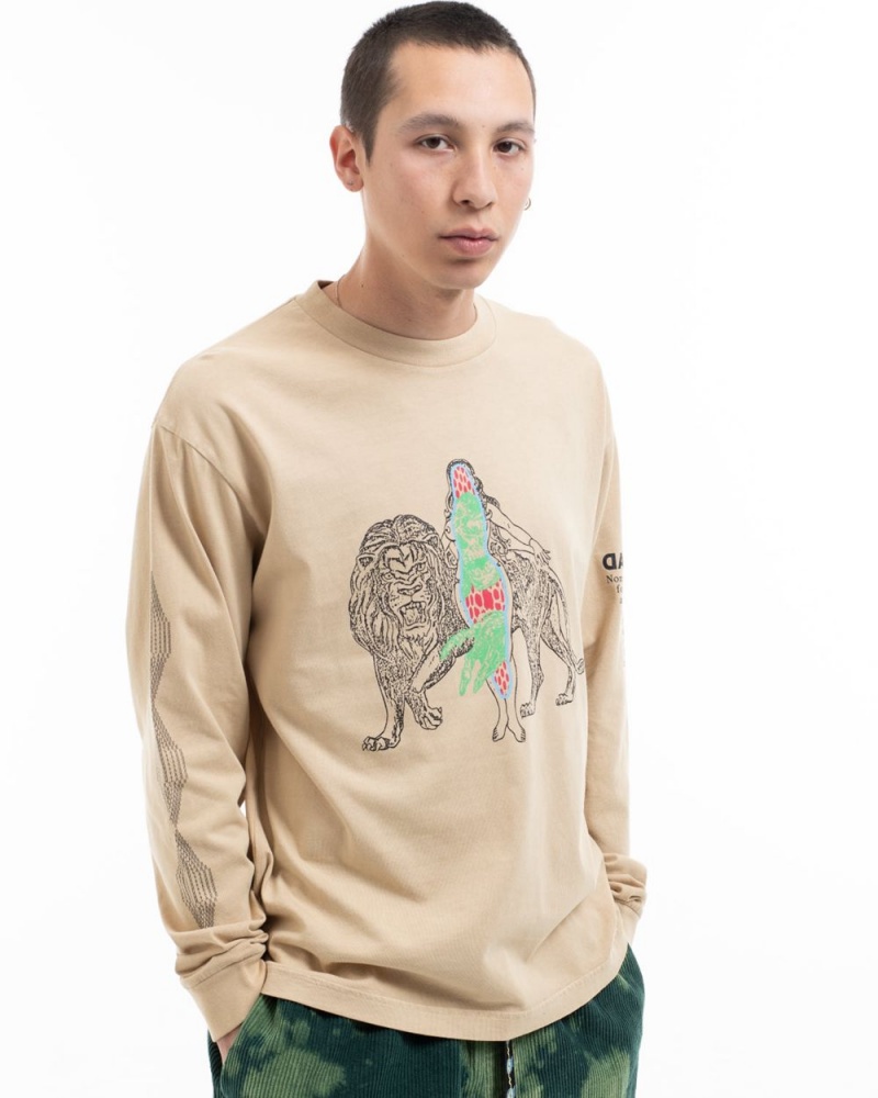 Brown Brain Dead Heatwave Long Sleeve T-Shirt | AU 0397186-WY