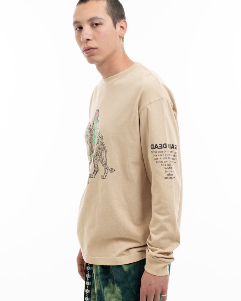 Brown Brain Dead Heatwave Long Sleeve T-Shirt | AU 0397186-WY