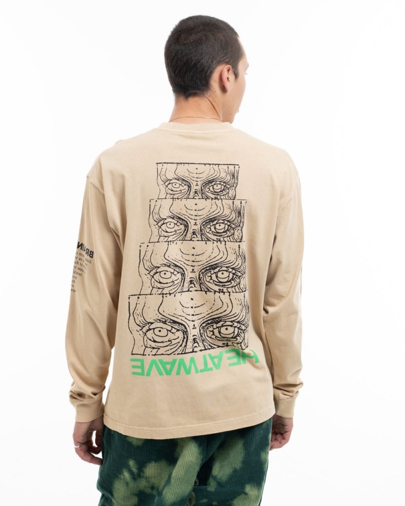 Brown Brain Dead Heatwave Long Sleeve T-Shirt | AU 0397186-WY