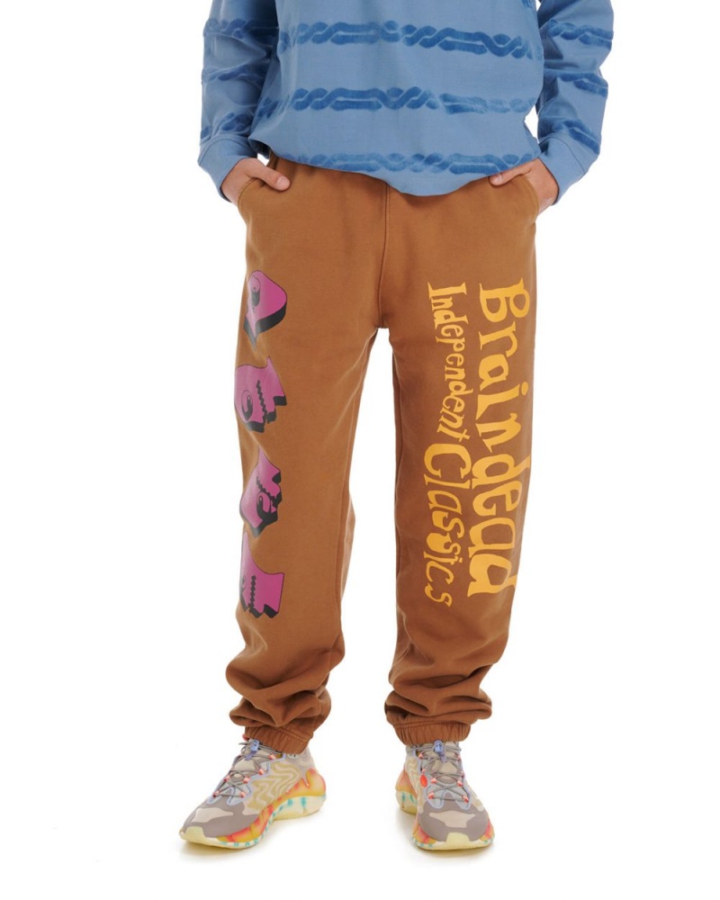 Brown Brain Dead Independent Classics Sweatpant | AU 4863917-QW