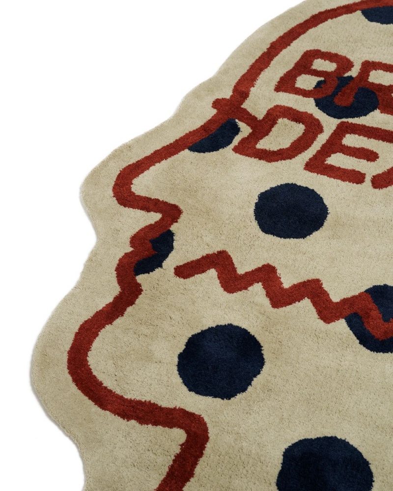 Brown Brain Dead Logo Head Polka Dot 6ft Rug | AU 7028145-KM