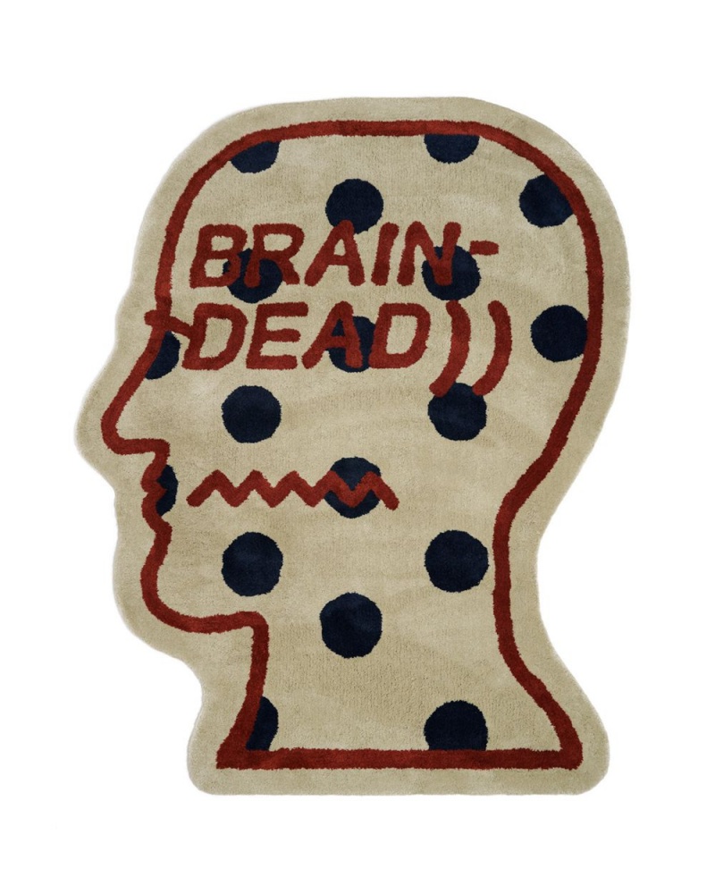 Brown Brain Dead Logo Head Polka Dot 6ft Rug | AU 7028145-KM