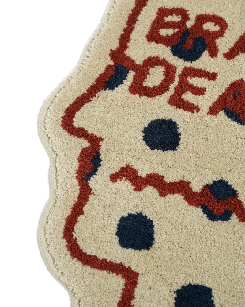 Brown Brain Dead Logo Head Polka Dot Rug | AU 6901253-TF