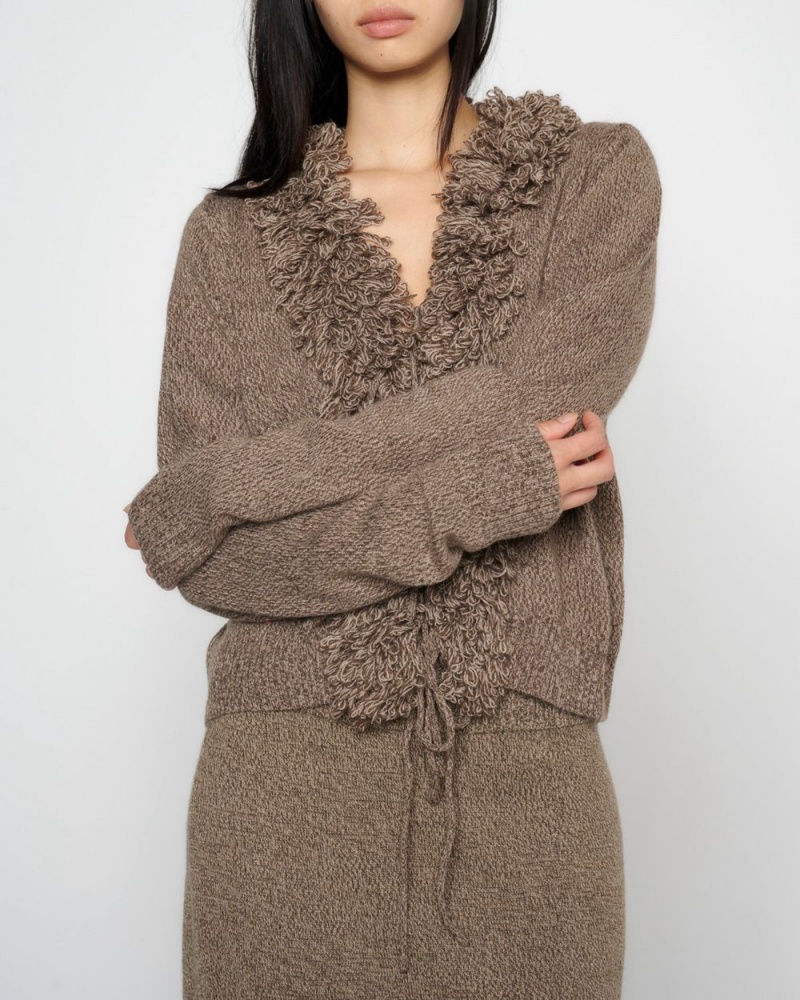 Brown Brain Dead Marled Cardigan | AU 2649081-TY