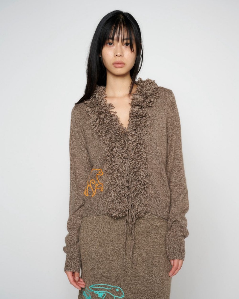 Brown Brain Dead Marled Cardigan | AU 2649081-TY