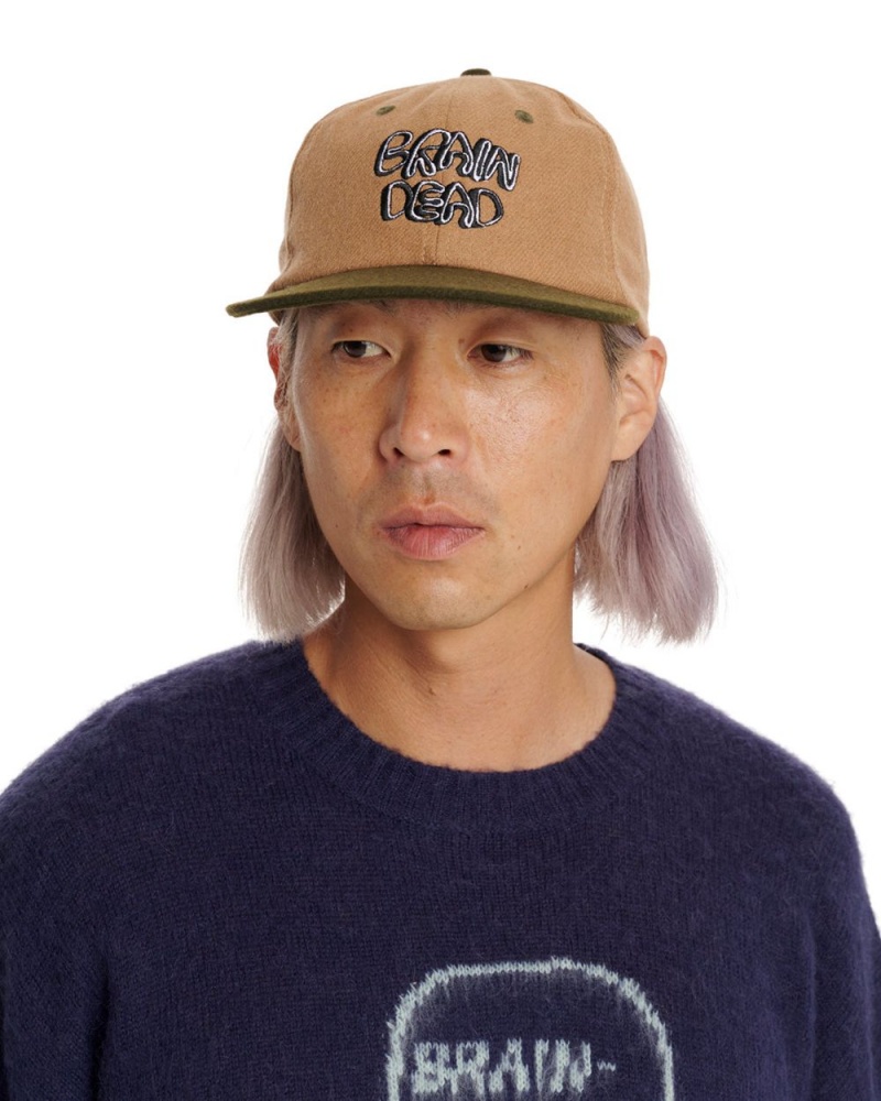 Brown Brain Dead Plato Wool 6 Panel Cap | AU 3628407-CR