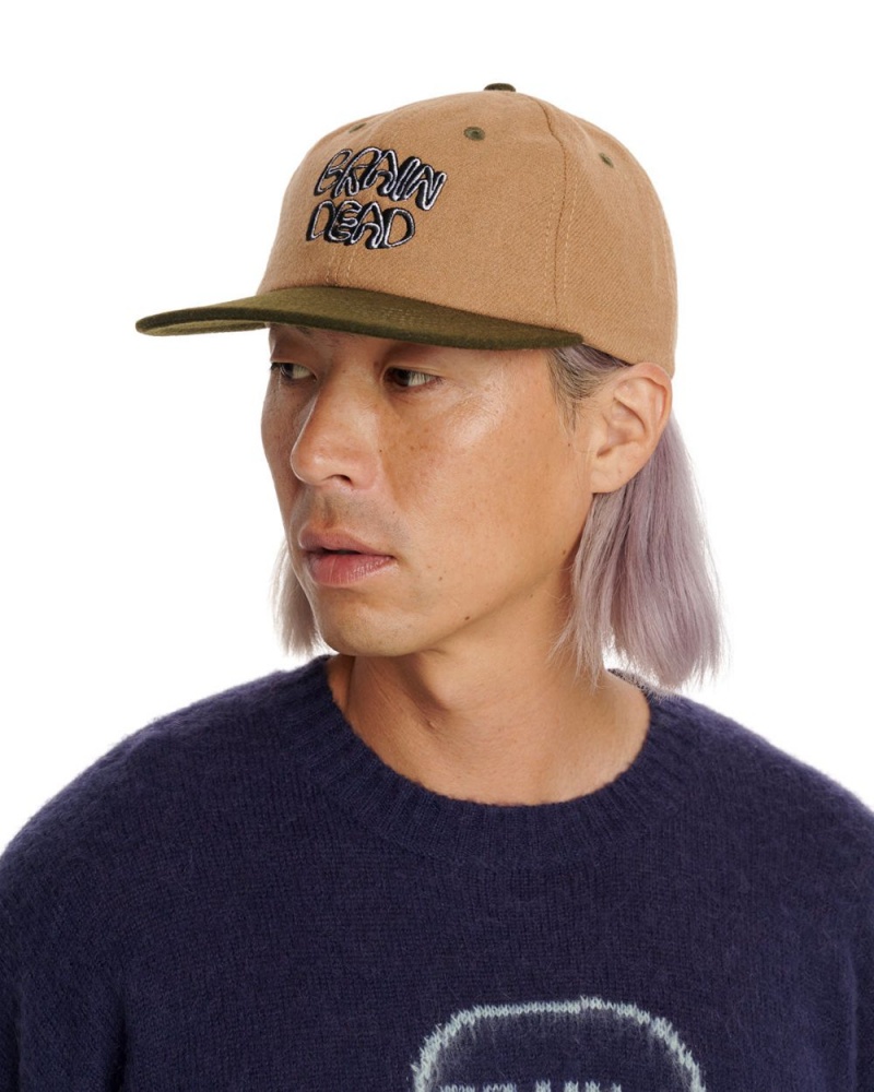 Brown Brain Dead Plato Wool 6 Panel Cap | AU 3628407-CR