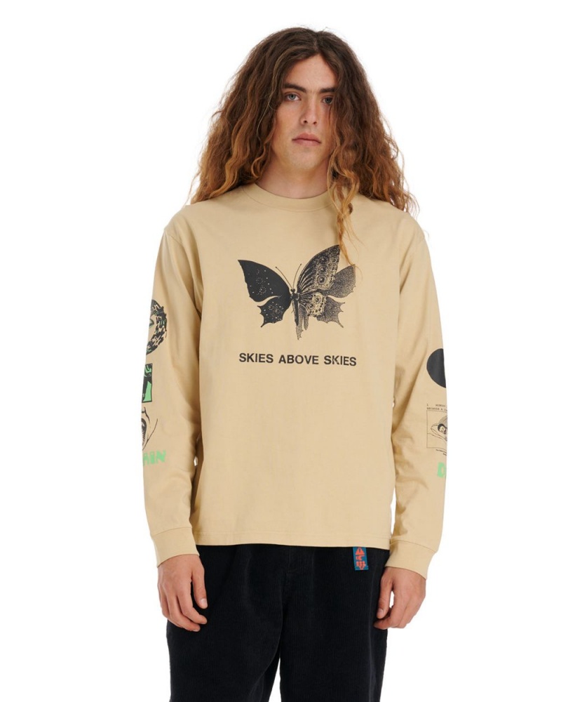 Brown Brain Dead Skies Above Skies Long Sleeve T-Shirt | AU 5839762-SL