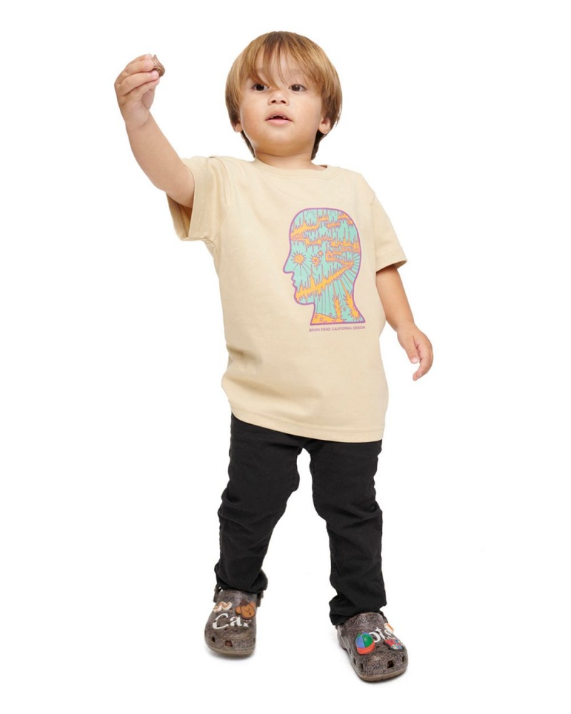 Brown Brain Dead Split Planes Kids T-Shirt | AU 4275391-FT