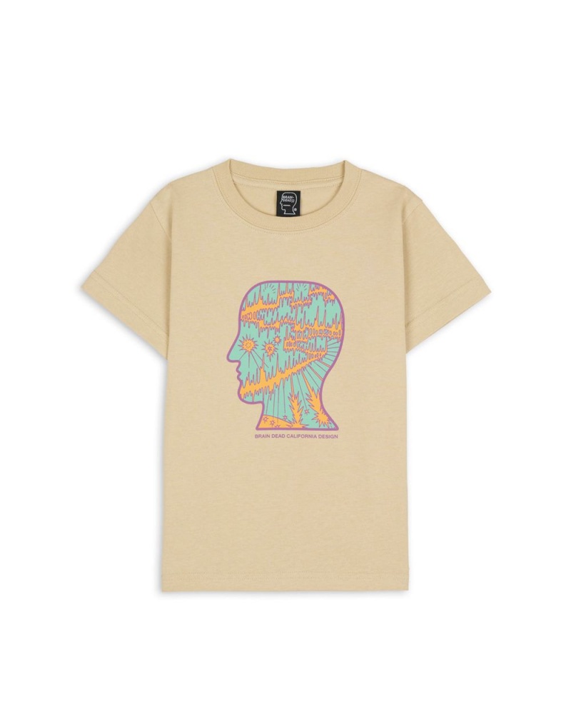 Brown Brain Dead Split Planes Kids T-Shirt | AU 4275391-FT