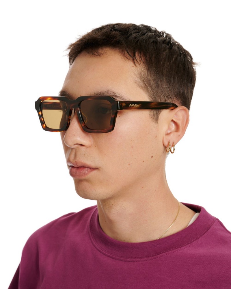 Brown Brain Dead Staunton Post Modern Primitive Eye Protection Sunglasses | AU 1407953-WJ