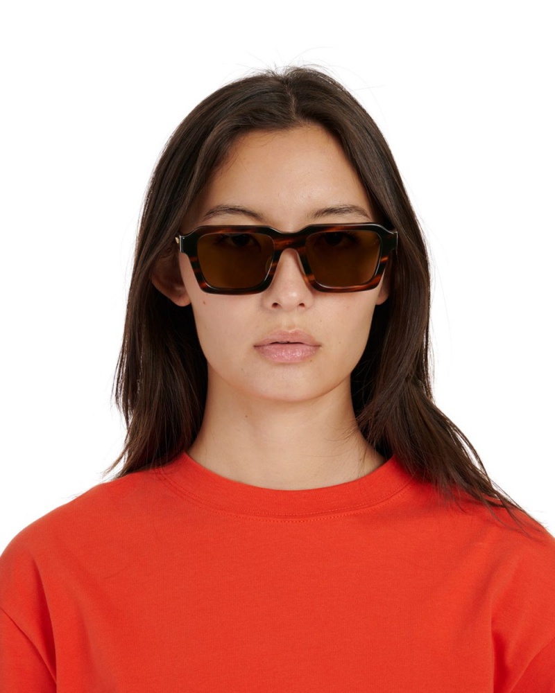 Brown Brain Dead Staunton Post Modern Primitive Eye Protection Sunglasses | AU 1407953-WJ