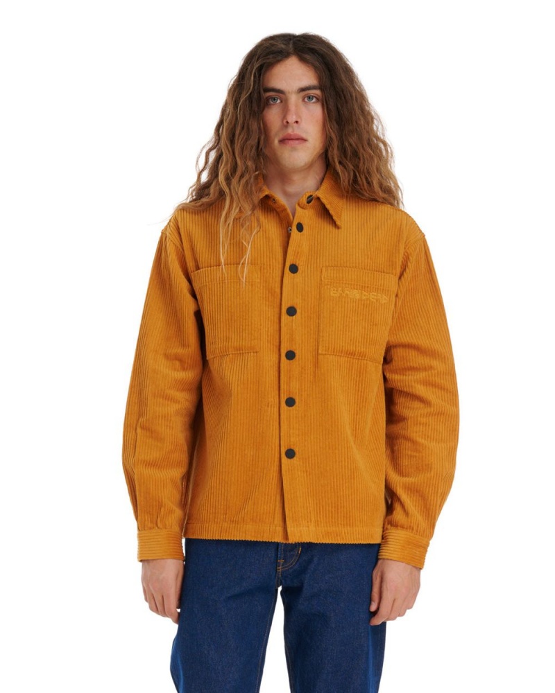 Brown Brain Dead Trademark Wide Wale Snap Shirt Jacket | AU 3580791-DX