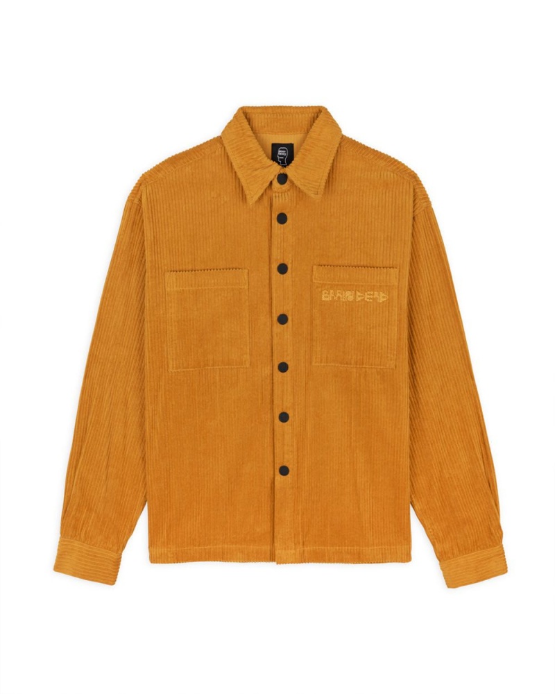 Brown Brain Dead Trademark Wide Wale Snap Shirt Jacket | AU 3580791-DX