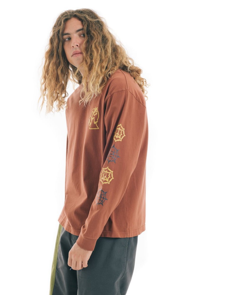 Brown Brain Dead X Gramicci Get Out Long Sleeve T-Shirt | AU 8207694-RO