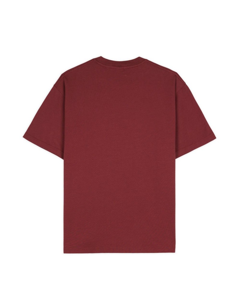 Burgundy Brain Dead Biomechanic Bouldering T-Shirt | AU 3742091-ZD