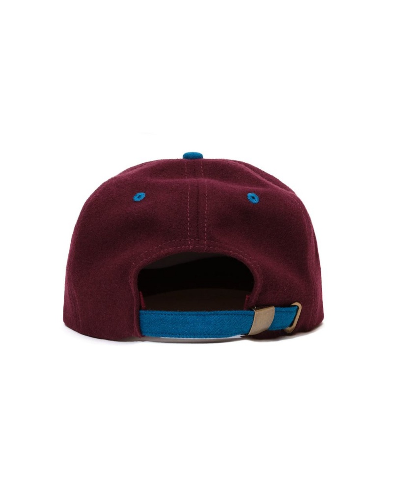 Burgundy Brain Dead Evil Eyes Wool Five Panel Hat | AU 0382579-OX