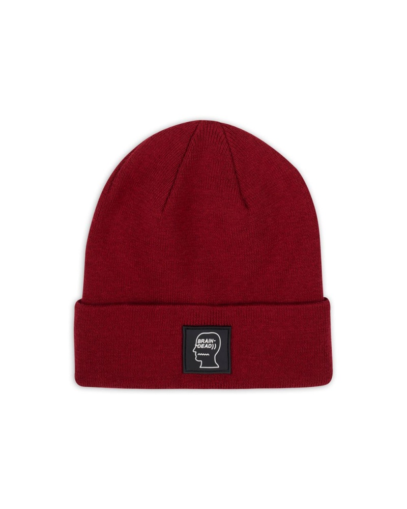 Burgundy Brain Dead Fw22 Logo Head Wool Beanie | AU 4823610-FS