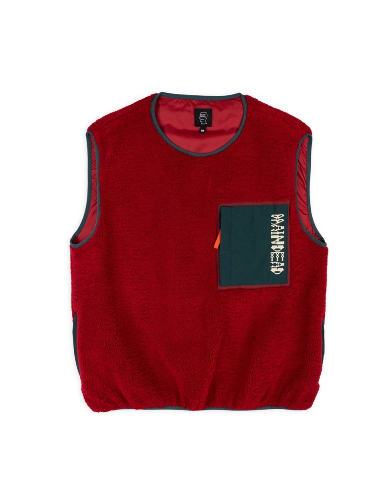 Burgundy Brain Dead Ghost Sherpa Vest | AU 8905274-OA