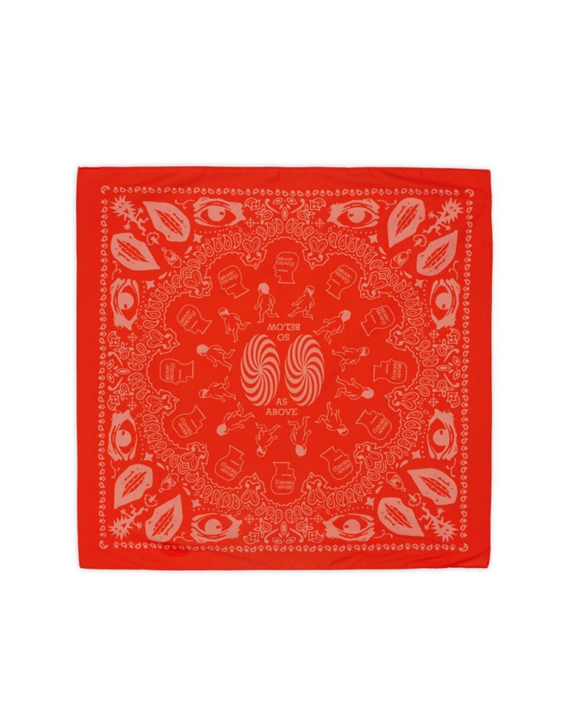 Burgundy Brain Dead Logohead Paisley Bandana Homeware | AU 8954013-LA