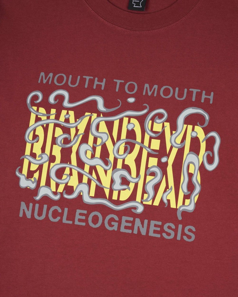 Burgundy Brain Dead Nucleogenesis T-Shirt | AU 5017863-LB