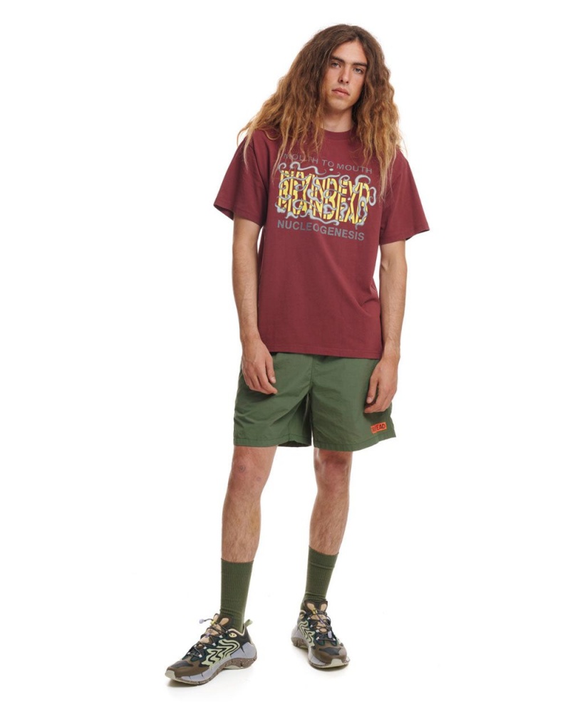 Burgundy Brain Dead Nucleogenesis T-Shirt | AU 5017863-LB