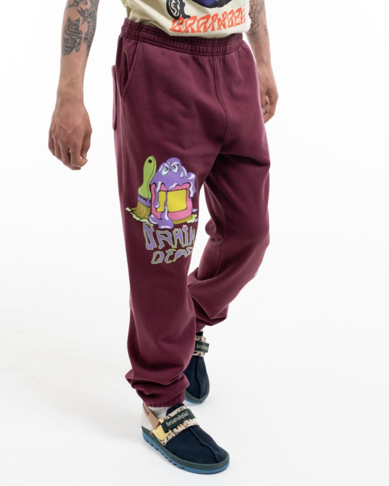 Burgundy Brain Dead Paintman Sweat Pant | AU 0926438-QA