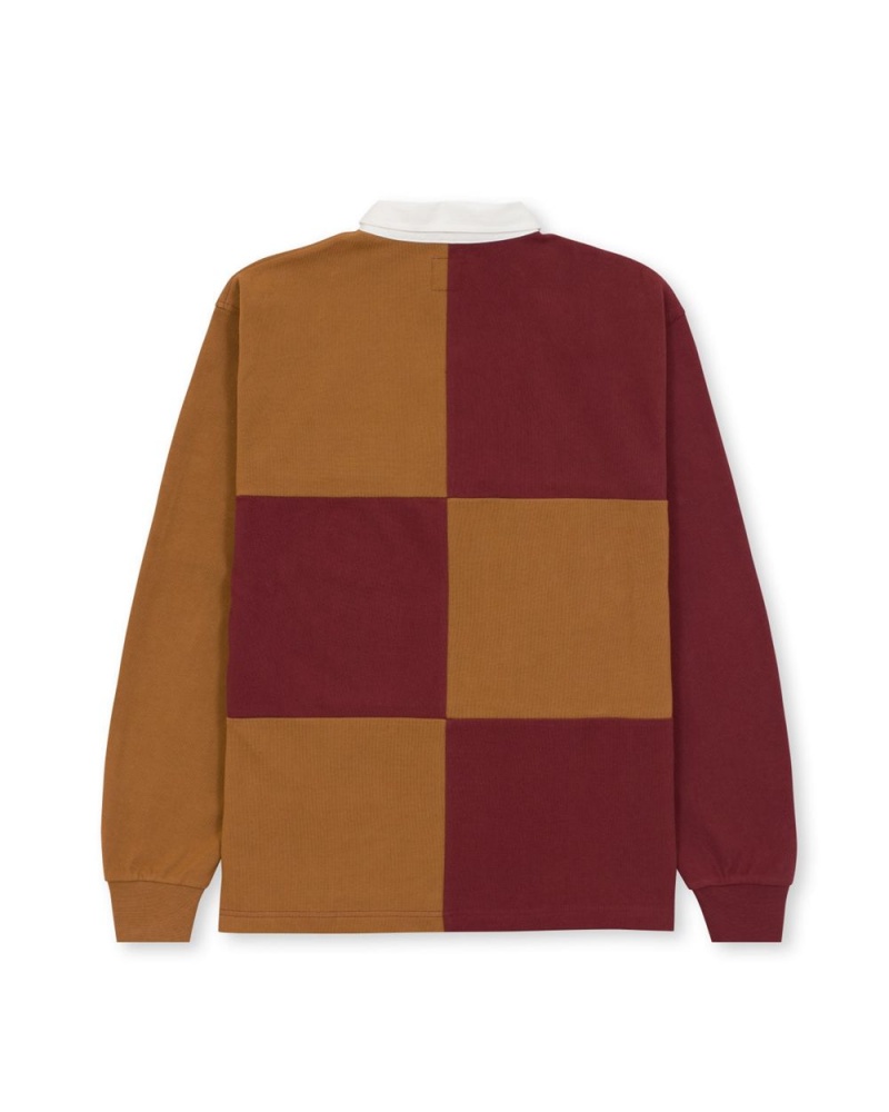 Burgundy Brain Dead Paneled Rugby Shirt | AU 4210597-PH