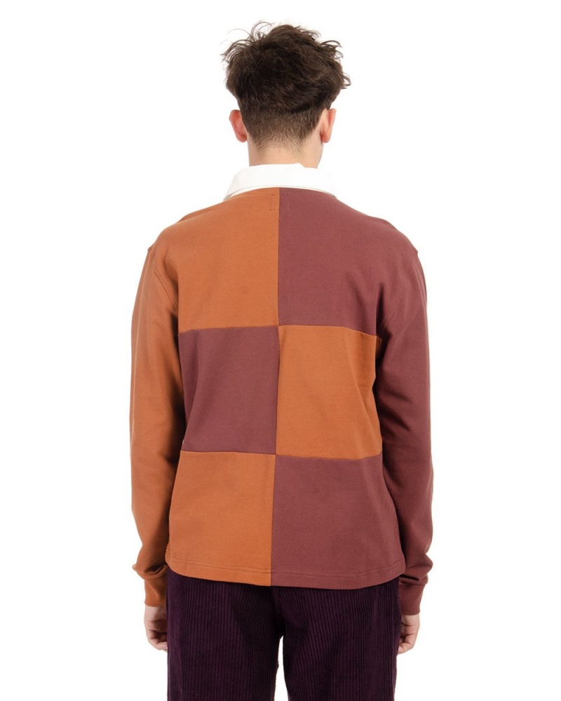 Burgundy Brain Dead Paneled Rugby Shirt | AU 4210597-PH