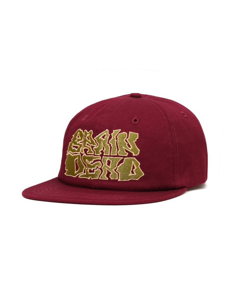 Burgundy Brain Dead Prehistoric Twill Six Panel Hat | AU 7038612-TO