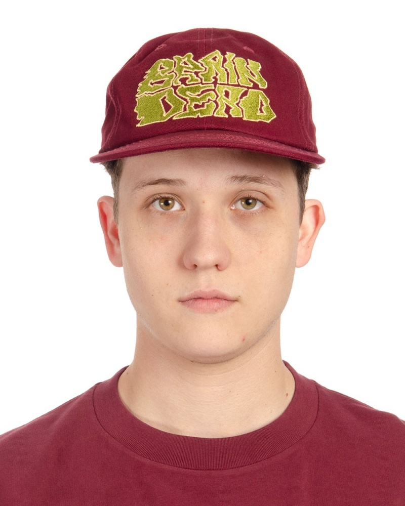 Burgundy Brain Dead Prehistoric Twill Six Panel Hat | AU 7038612-TO