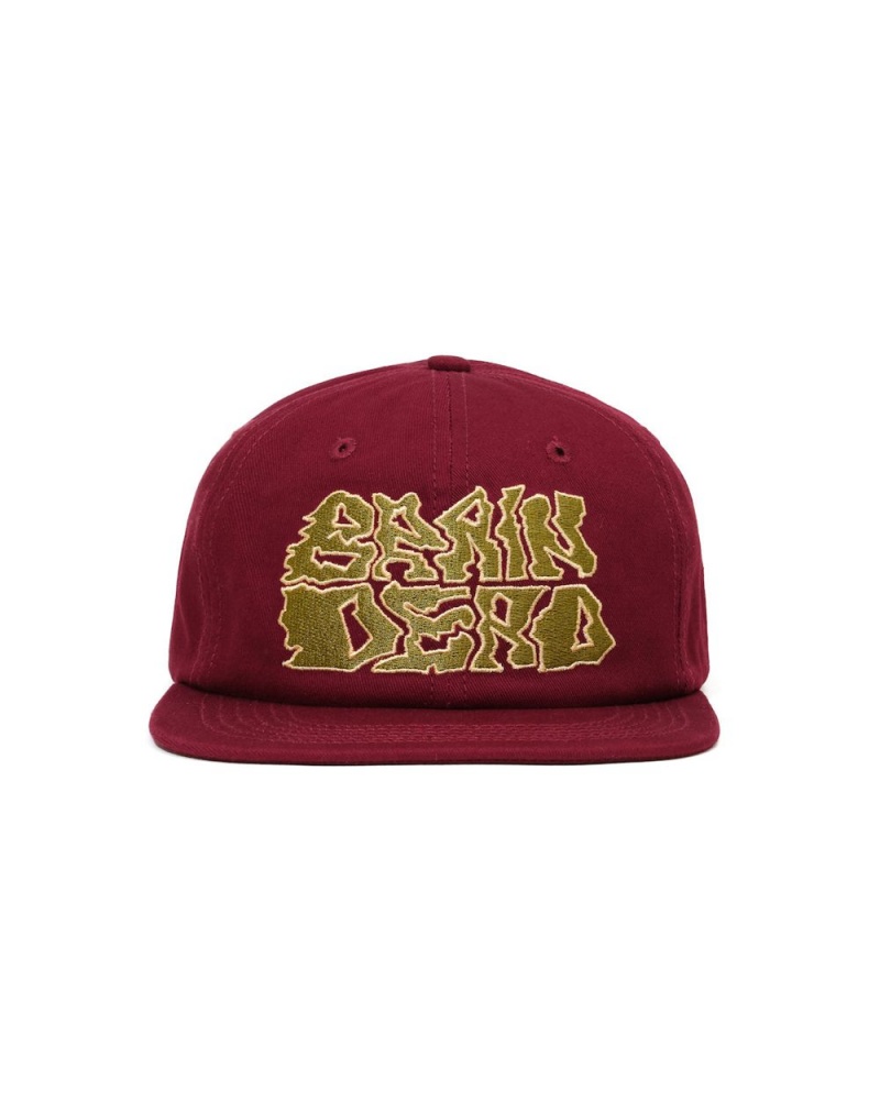 Burgundy Brain Dead Prehistoric Twill Six Panel Hat | AU 7038612-TO