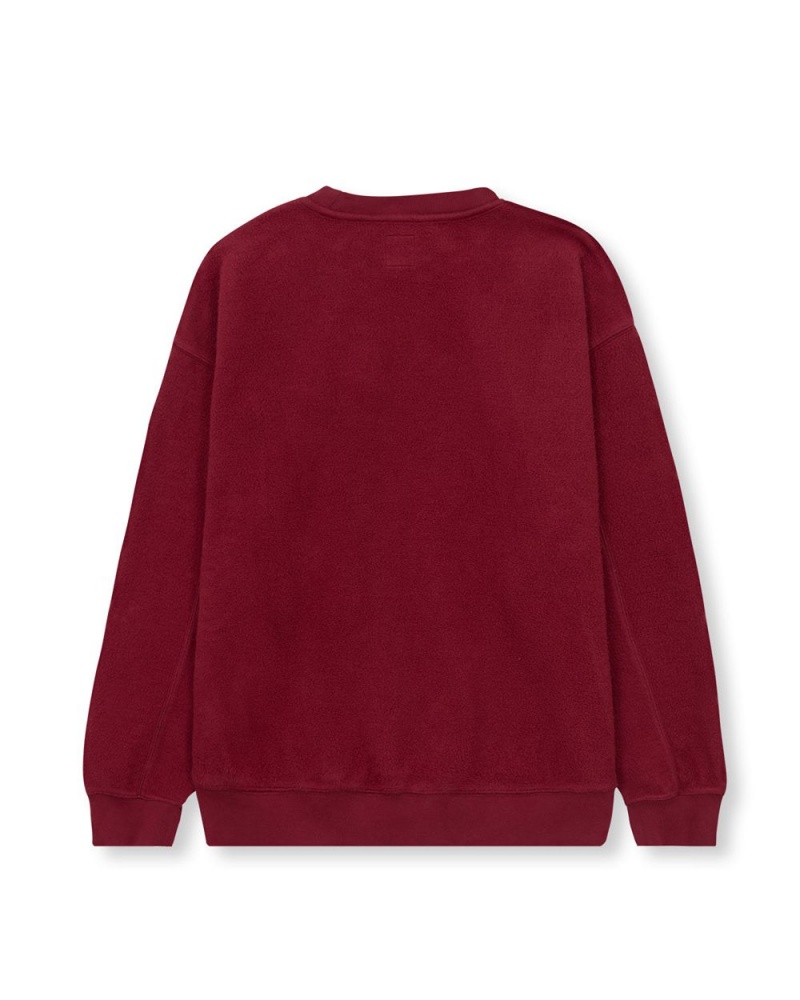 Burgundy Brain Dead Reverse Fleece Crewneck Sweatshirt | AU 2179460-LA