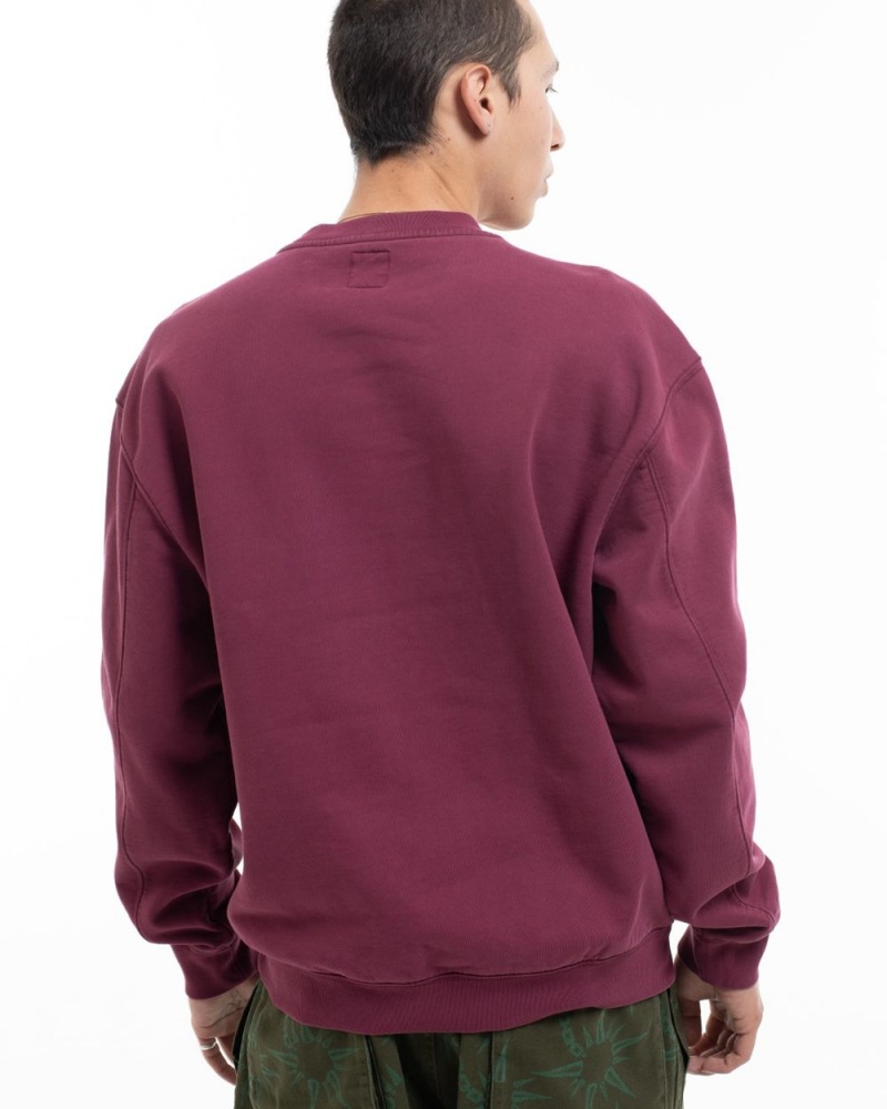 Burgundy Brain Dead Saturated Voids Crewneck Sweatshirt | AU 1729564-QV